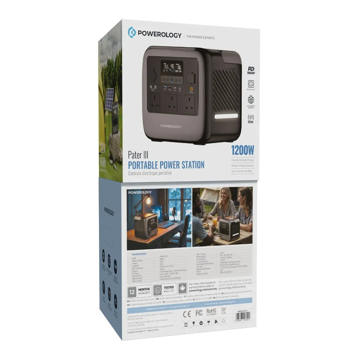 Powerology Pater Iii Portable Power Station 1200w Gray – image 4