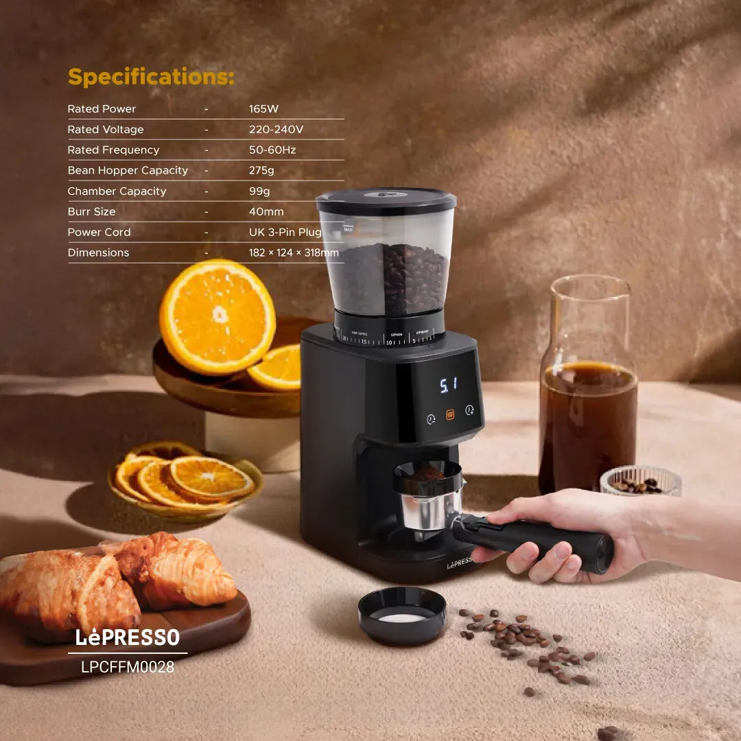 LePresso Conical Burr Grinder Black – image 6