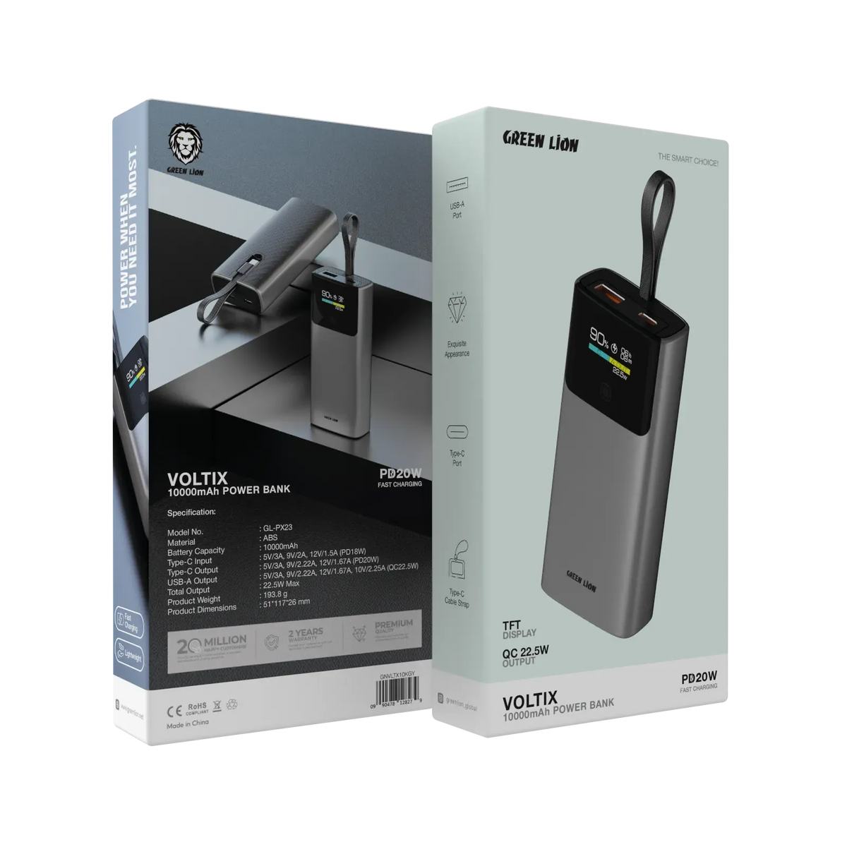 Green Lion Voltix 10000mAh Power Bank Pd20w Grey – image 15