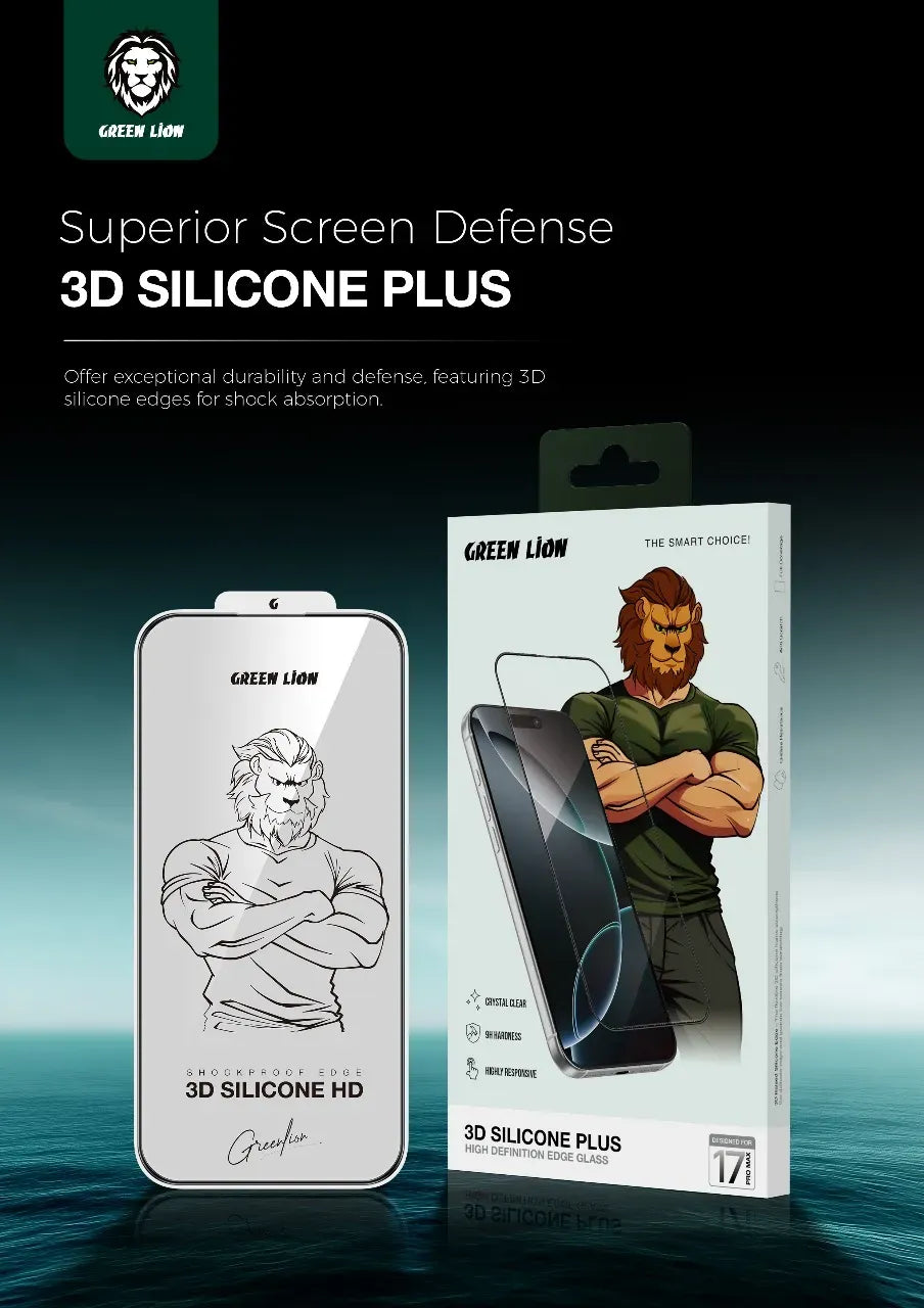 Green Lion 3 DSilicone Plus Screen Protector - Black Edge/Clear – image 3