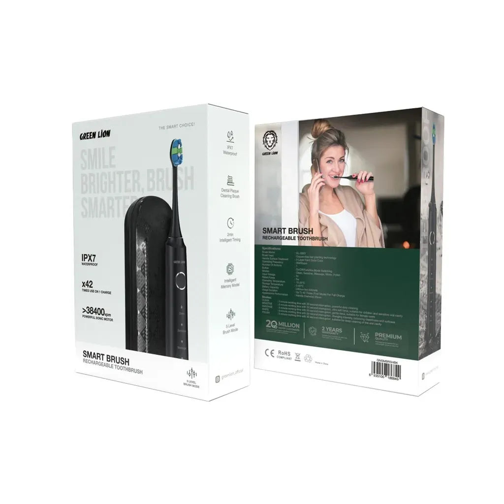 Green Lion Smart Brush Rechargeable Toothbrush Black – image 5