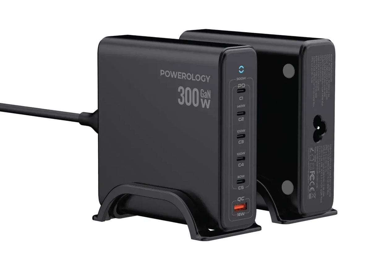 Powerology Volt X Gan 300w Smart Desktop Charger Black – image 2