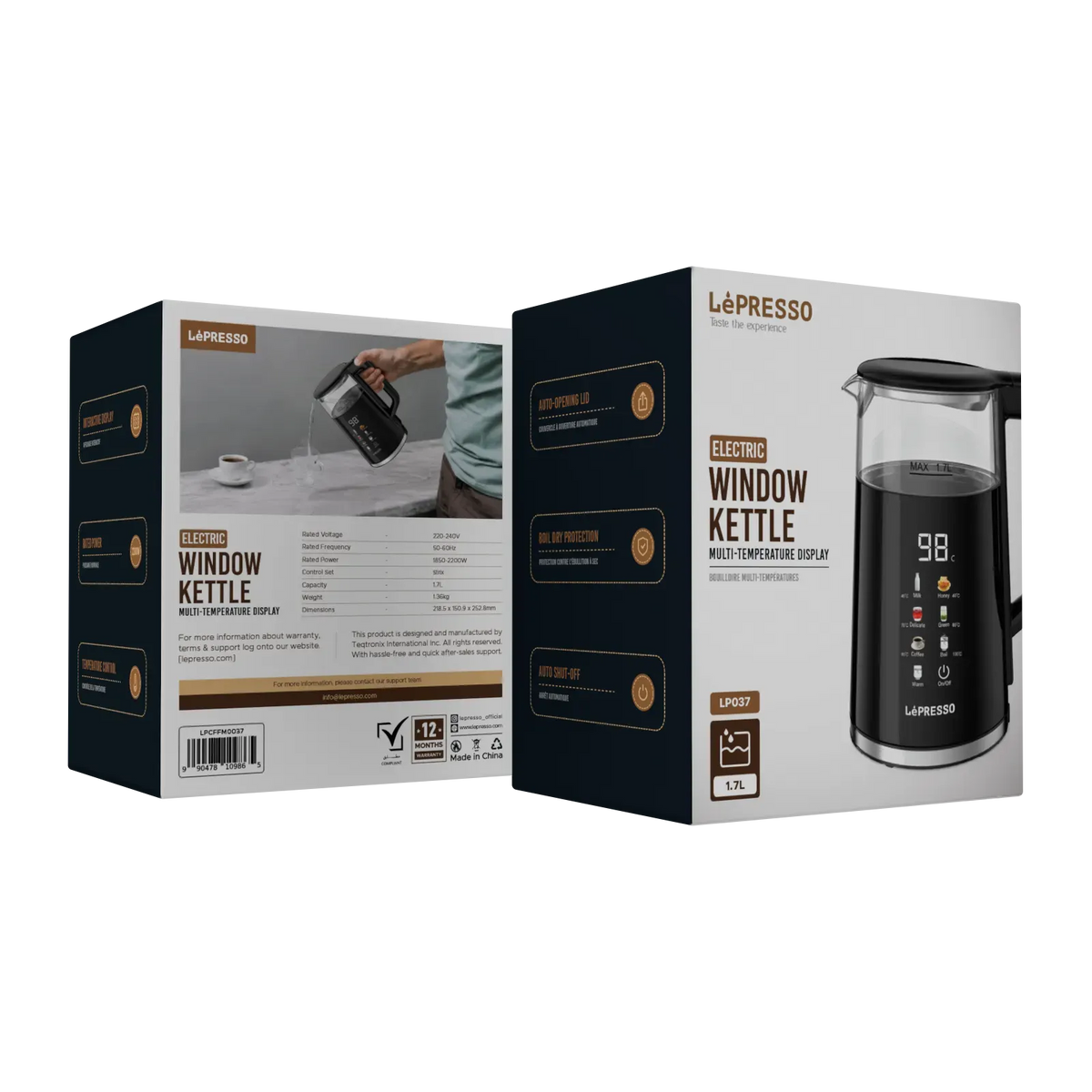 LePresso Electric Window Kettle Multi Temprature Display Black – image 2