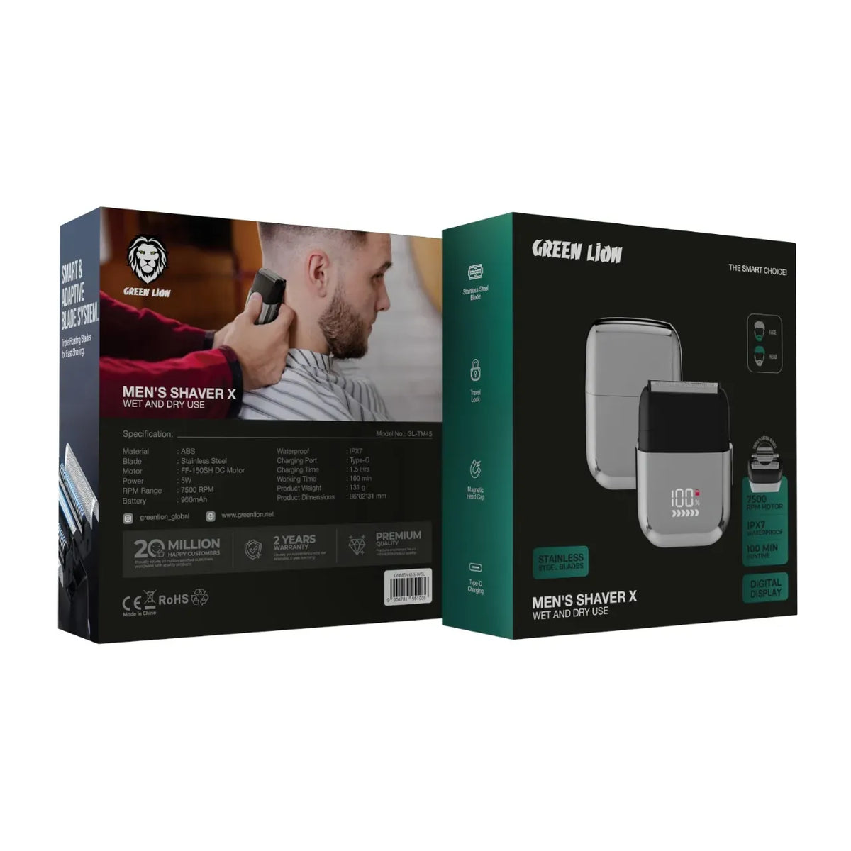 Green Lion Men S Shaver X Wet and Dry Use Silver – image 7