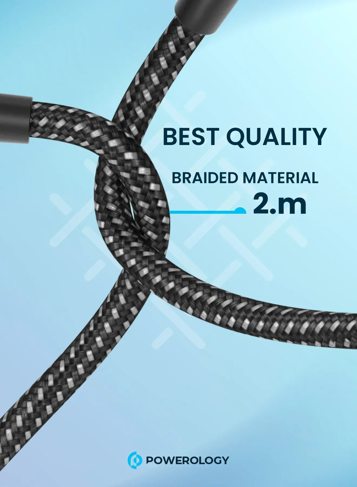 Powerology Braided USB-C to USB-C Cable (2 m/6.6 ft) - Black – image 5