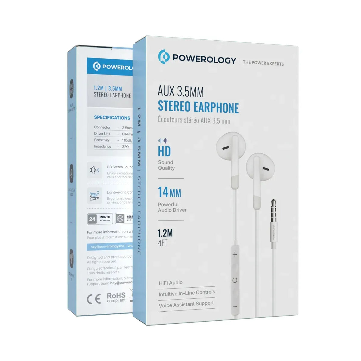 Powerology AUX 3.5 mm Stereo Earphone - Black – image 2