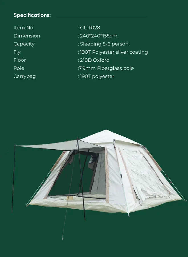 Green Lion Gt 6 Camping Tent Biege – image 7