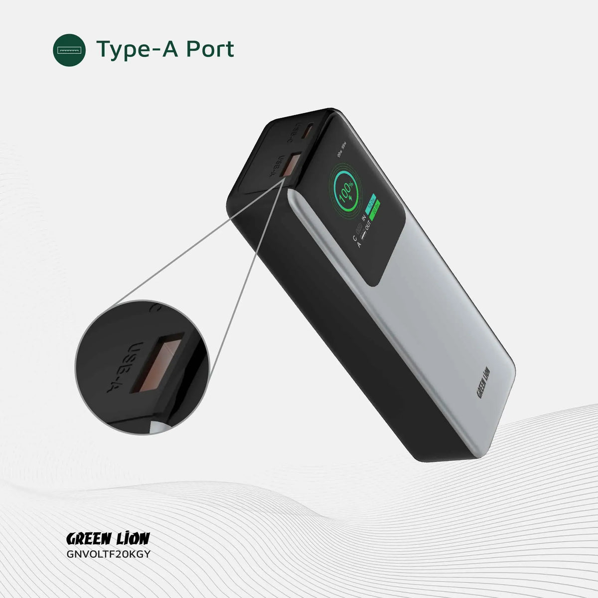 Green Lion Voltura 20000mAh Power Bank Pd100w Grey – image 3