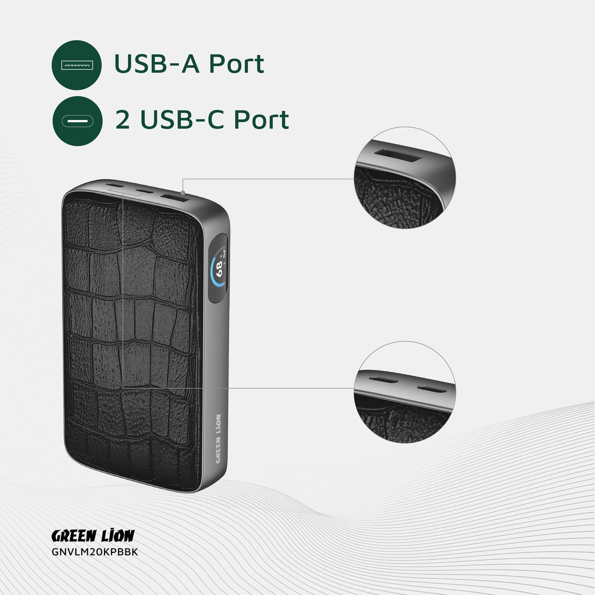 Green Lion Valmont 20000mAh Power Bank PD 100w Black – image 8