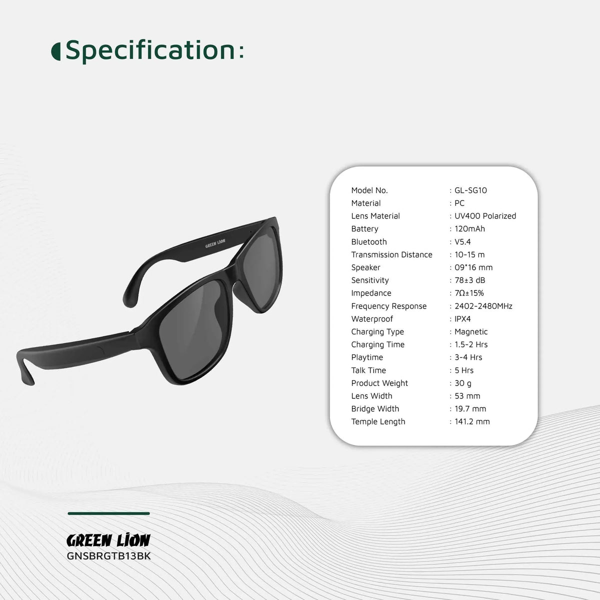 Green Lion Sydney Smart Glasses Black – image 14