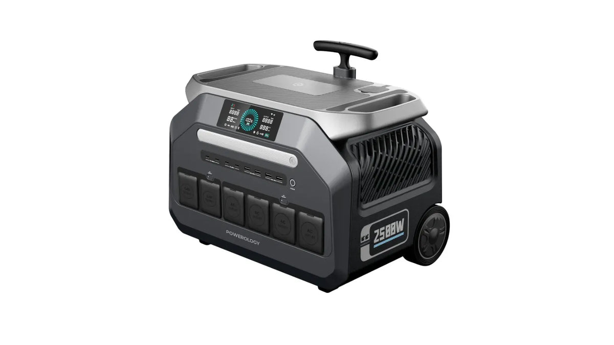Powerology Solar Input Portable 640000mAh Generator Black – image 3