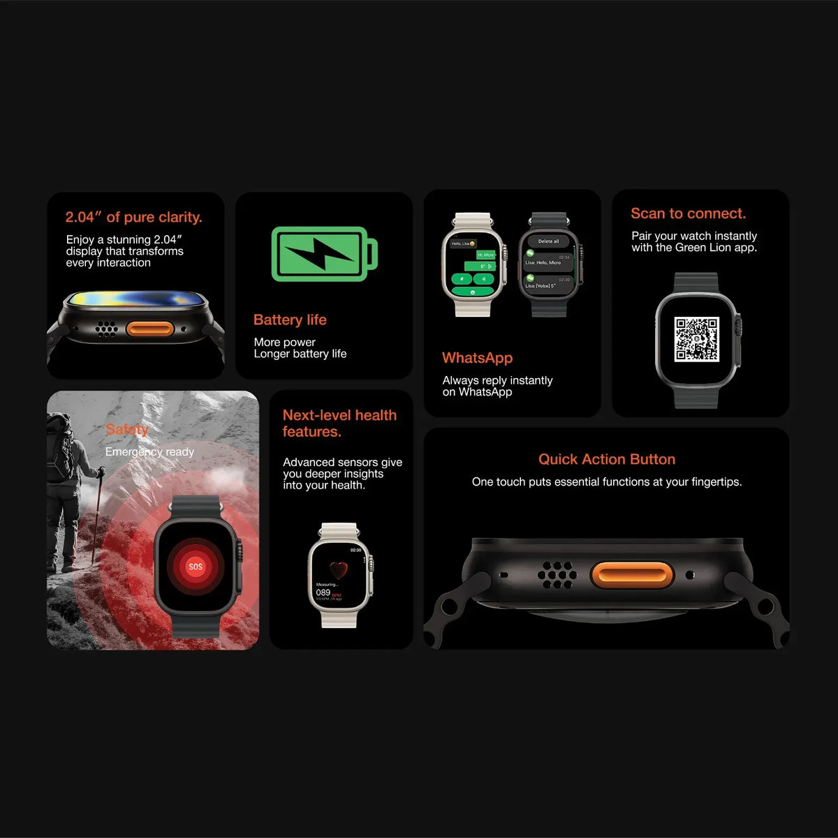 Green Lion Communicate 49 Ultra Smart Watch-49 mm - Silver