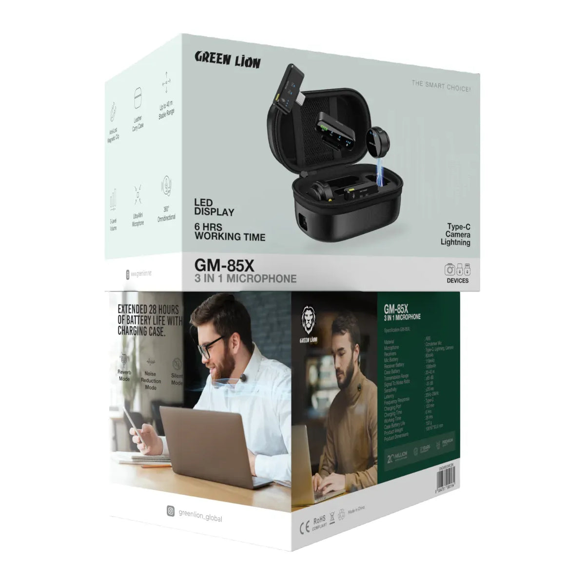 Green Lion Gm 85x 3 in 1 Wireless Microphone Black – image 9