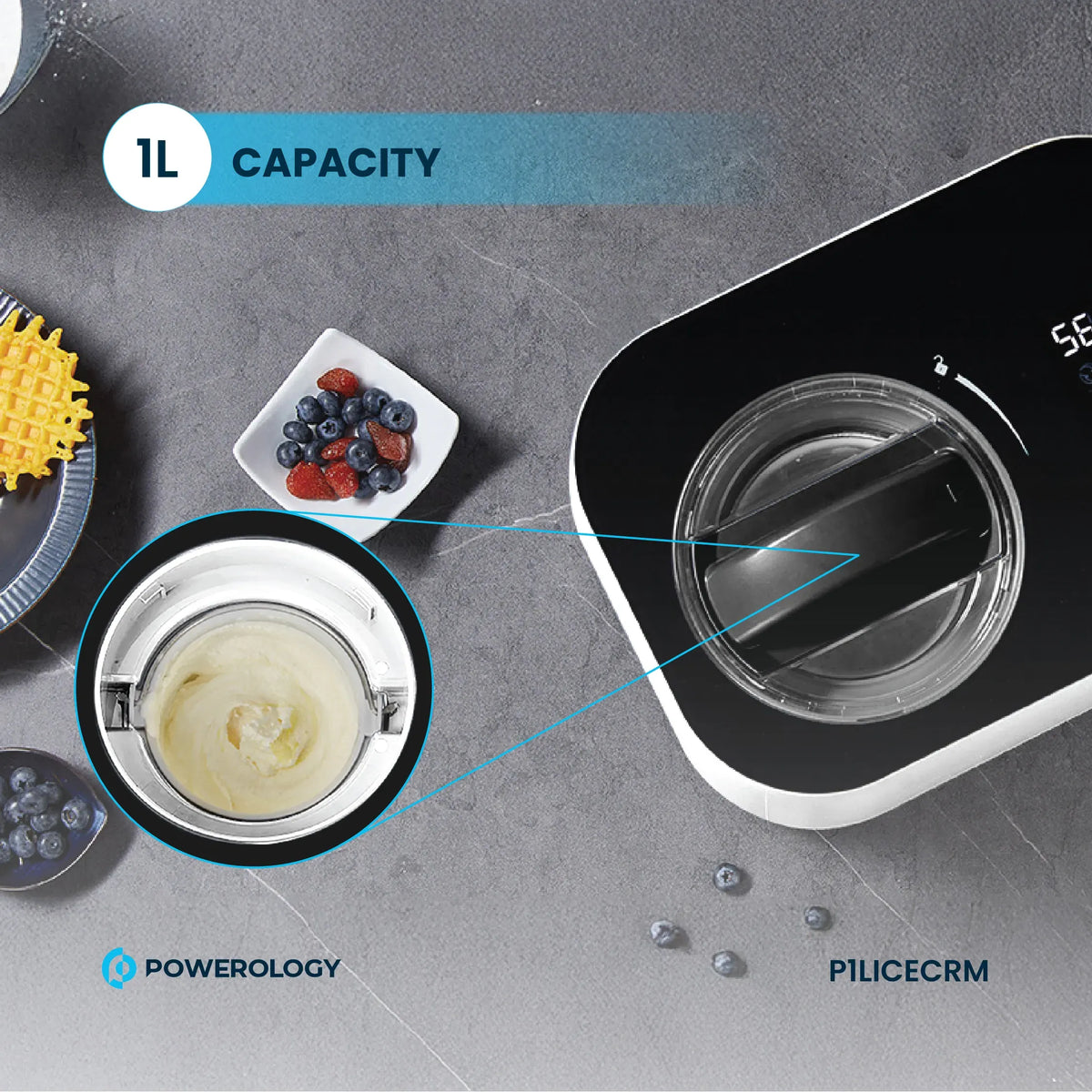 Powerology Ice Cream Frozen Yogurt Machine White – image 14