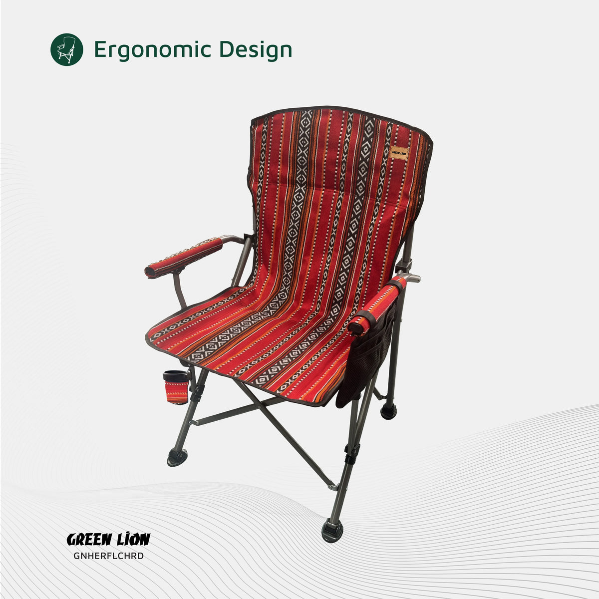 Green Lion Heritage Foldable Chair Red – image 7