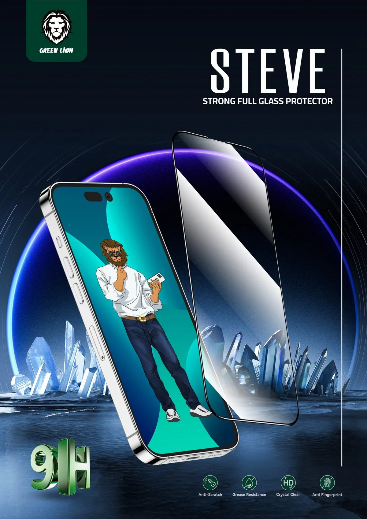 Green Lion 9h Steve Glass Strong Full Screen Protector for Iphone 14 Series – image 7
