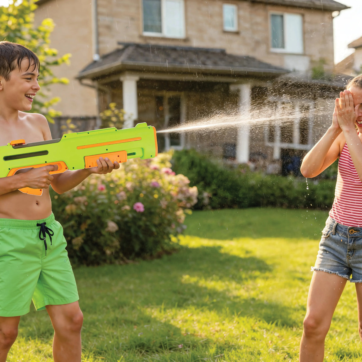 Green Lion GN 65-Dual Nozzle Water Gun Electric&Manual Shooting – image 4