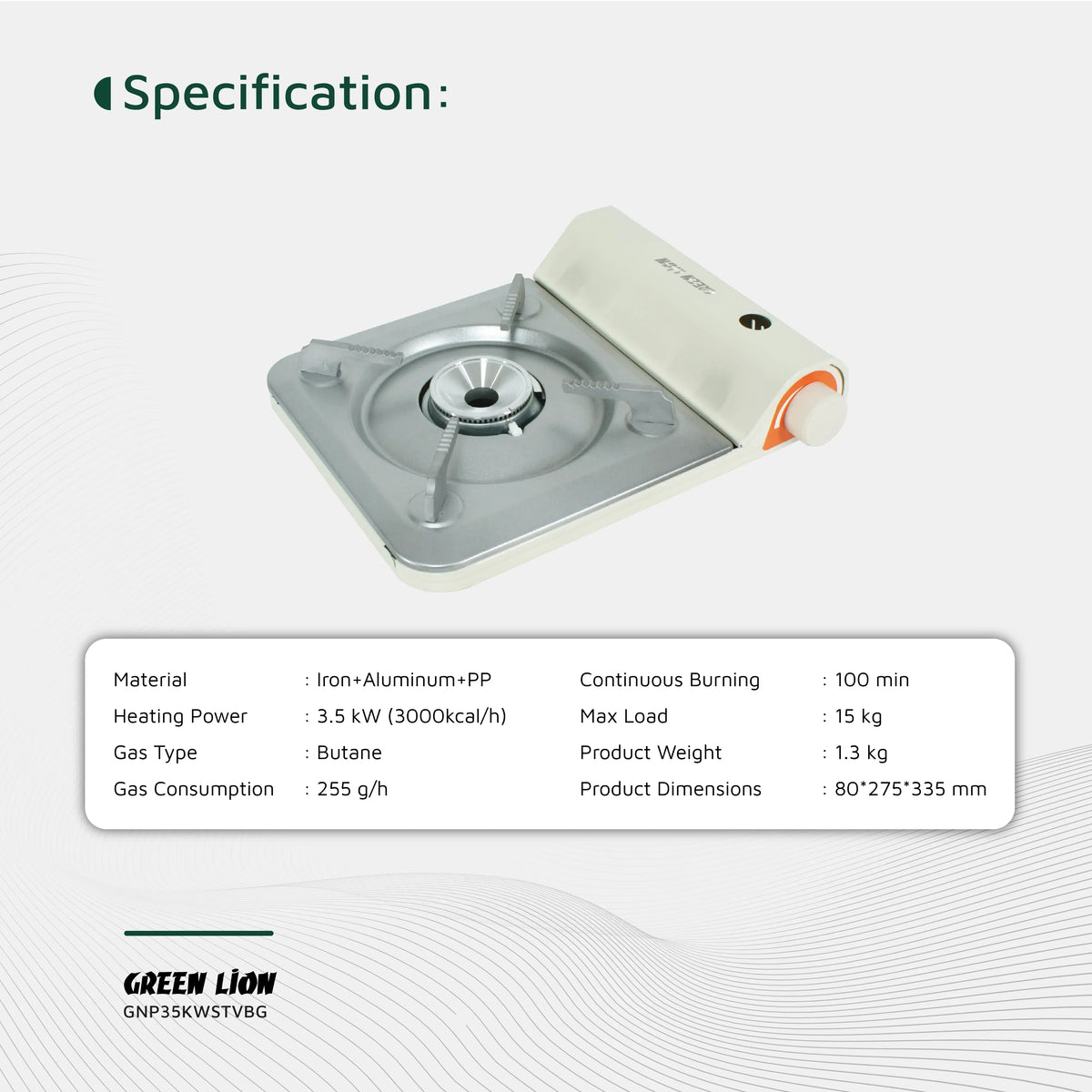 Green Lion Portable Outdoor Stove 3 5kw Beige – image 10