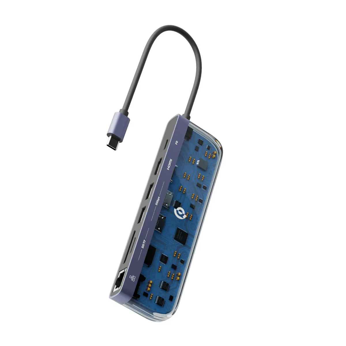 Powerology 7 in 1 USB-C Multi Hub Crystalline Series - Transpare nt – image 7