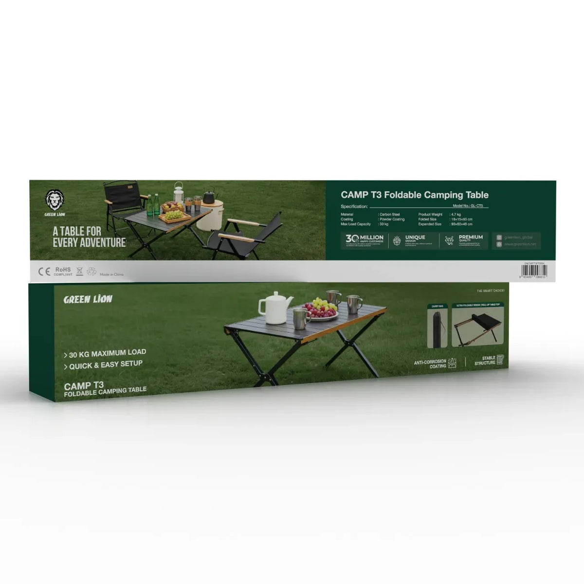Green Lion Camp T3 Foldable Camping Table Black – image 6