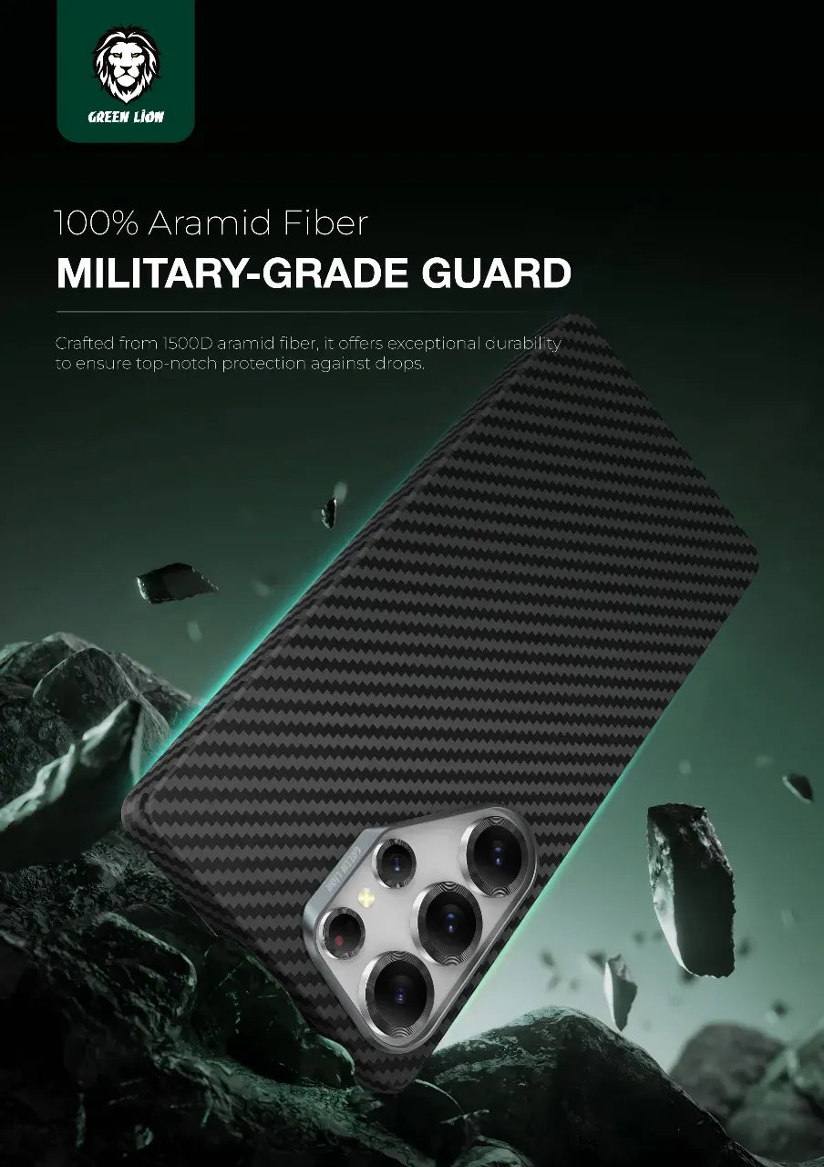 Green Lion MagSafe Kevlar Armor Case for Galaxy S25 Ultra Black – image 4