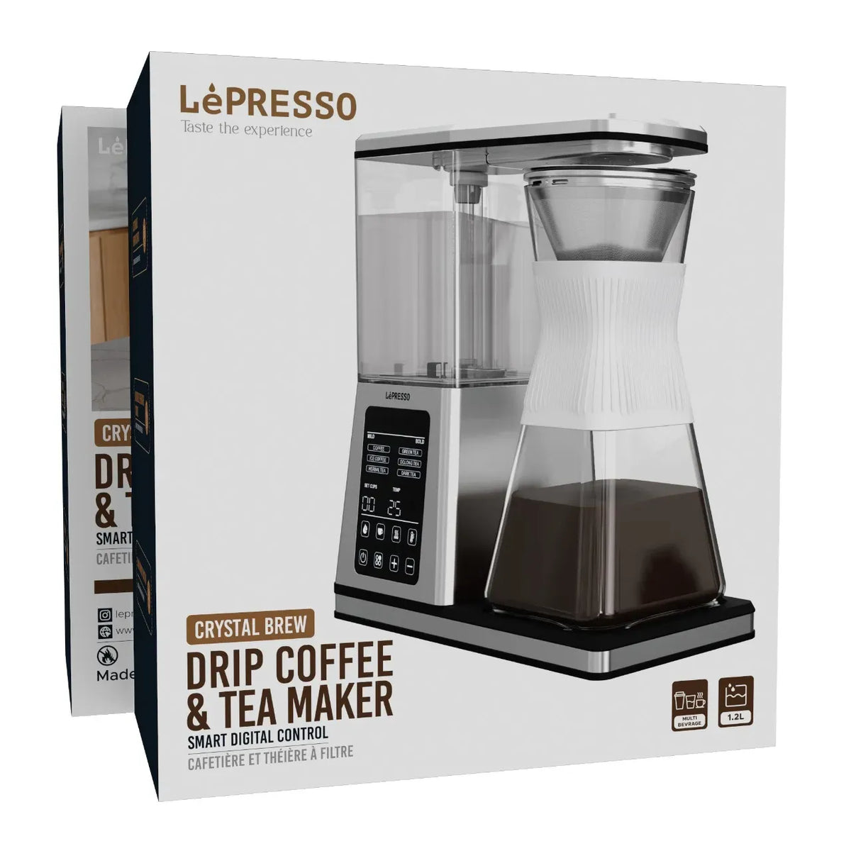 LePresso Crystal Brew Drip Coffee Tea Maker with Smart Digital Control Silver – image 2