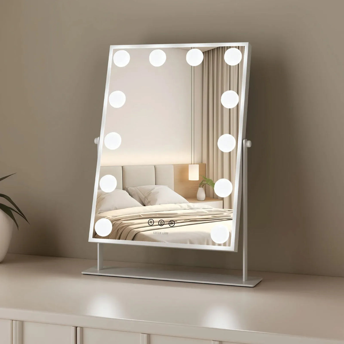 Green Lion Glam Shine Makeup Mirror 12 LED Lights White – image 3