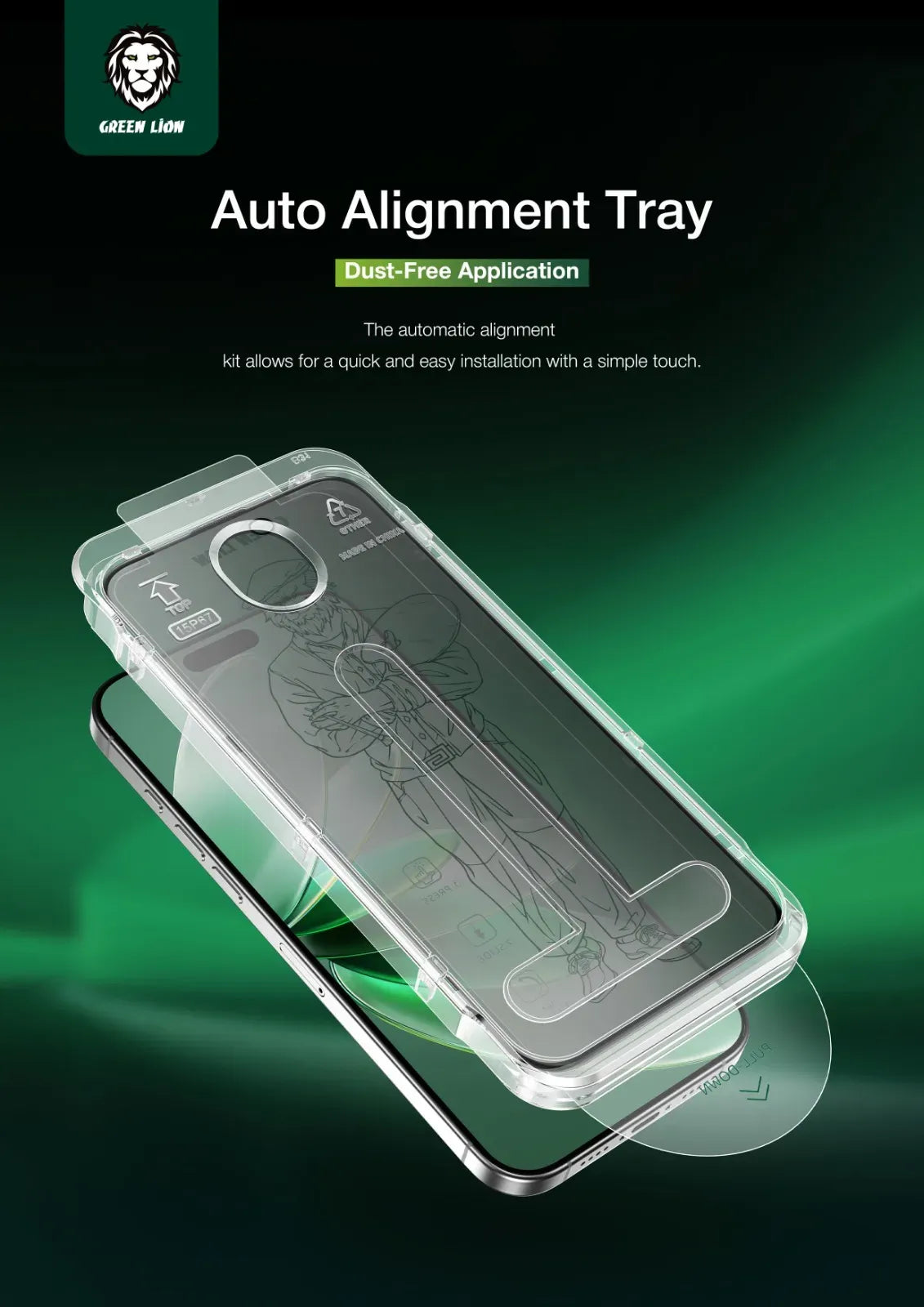 Green Lion Picasso 3 DGlass With Alignment Tray - Black Edge/Privacy – image 8
