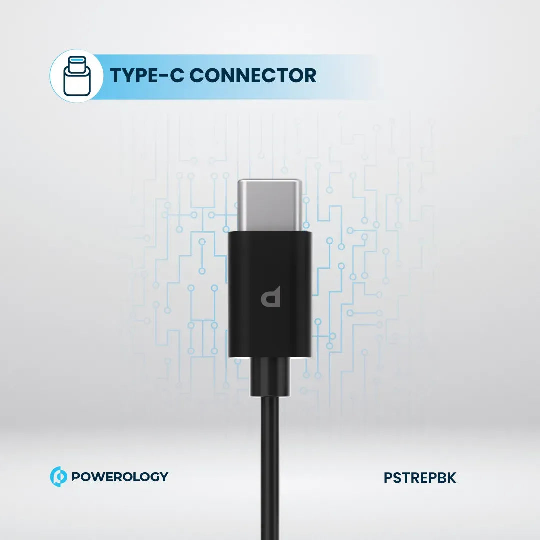 Powerology Type-CConnector Stereo Earphone(1.2 m/4 ft) - Black – image 12