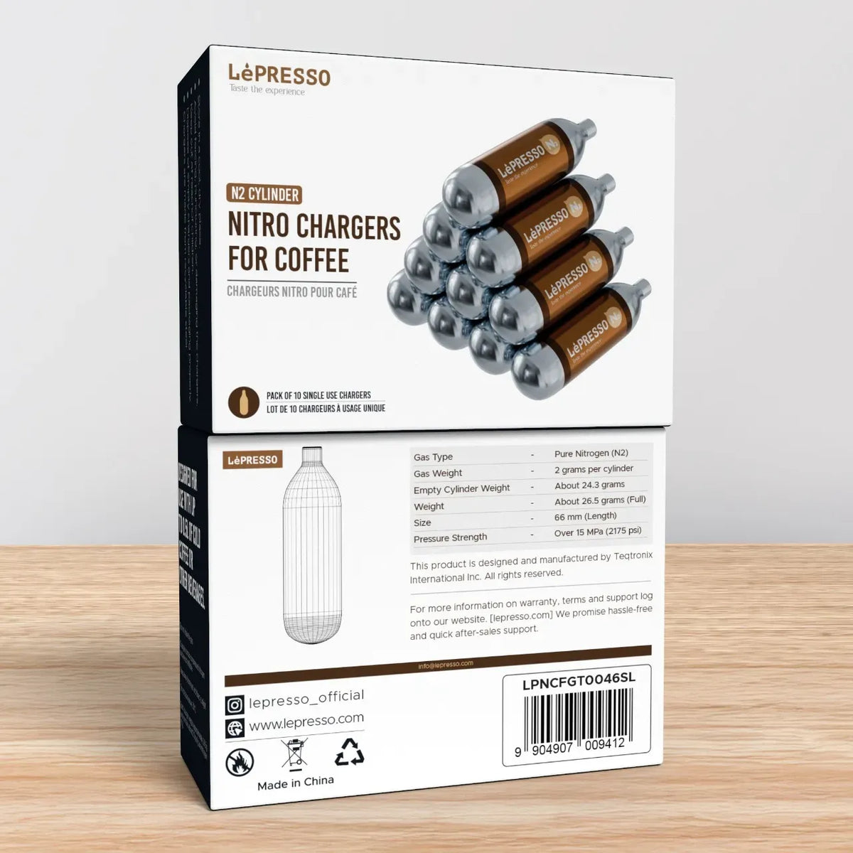 LePresso N2 Cylinder Nitro Chargers 2g for Coffee Silver – image 3