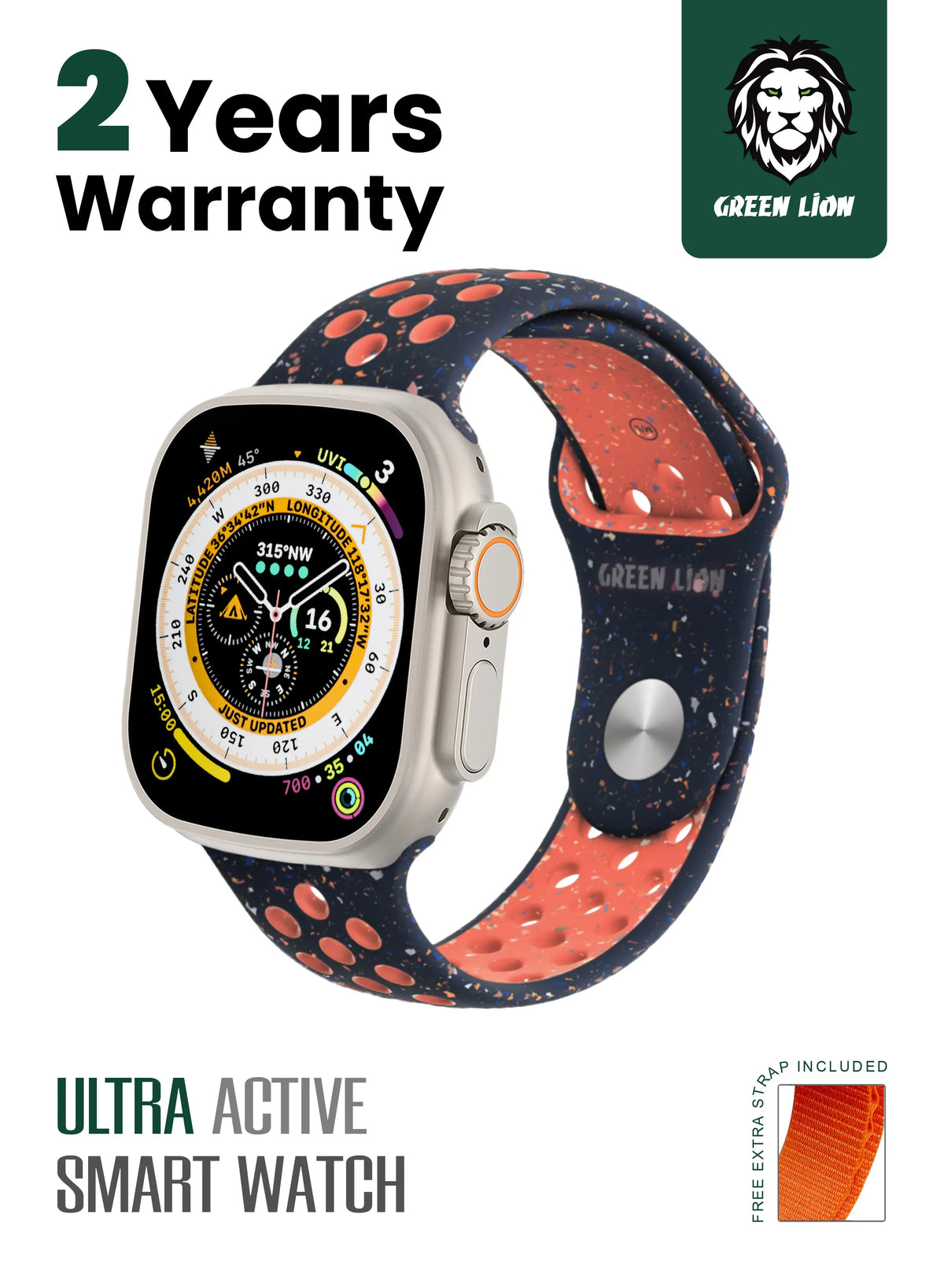 Green Lion Ultra Active Smart Watch - Orange – image 10