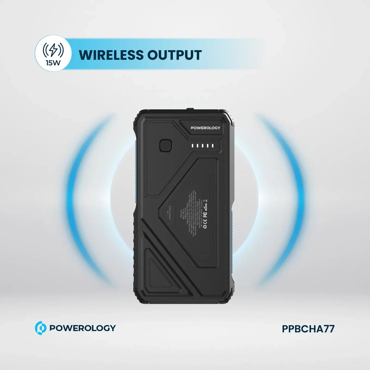 Powerology 27000mAh Solar Wireless Charging Power Bank Black – image 12