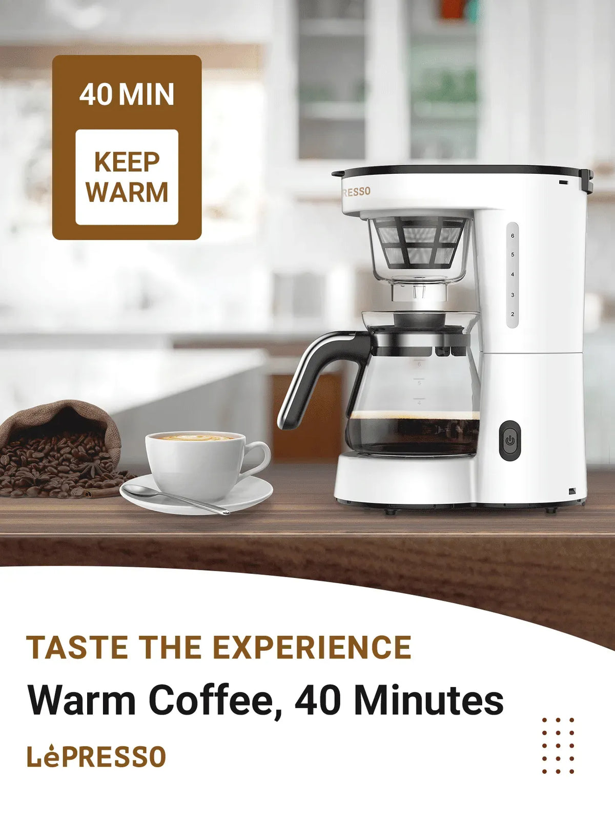 LePresso Drip Coffee Machine Bs Plug 0 75l White – image 14