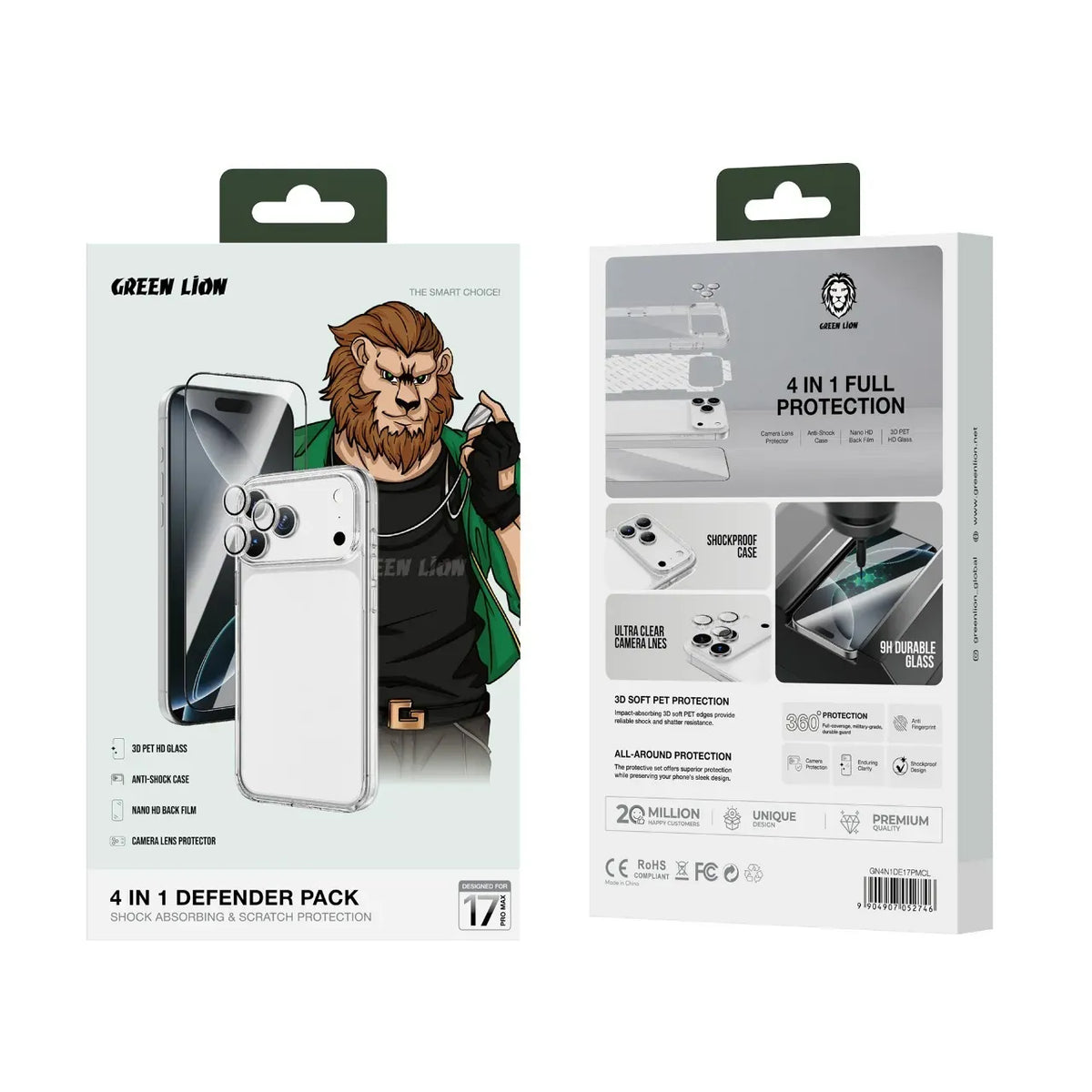 Green Lion 4 In 1 Defender Pack - Clear