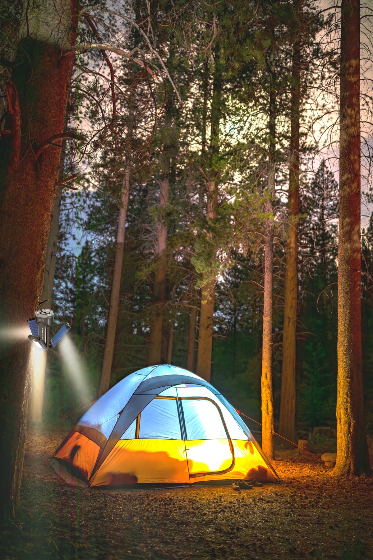 Powerology Camping 4000lm USB C Foldable Tripod Worklight Ipx4 4000mAh Black – image 2