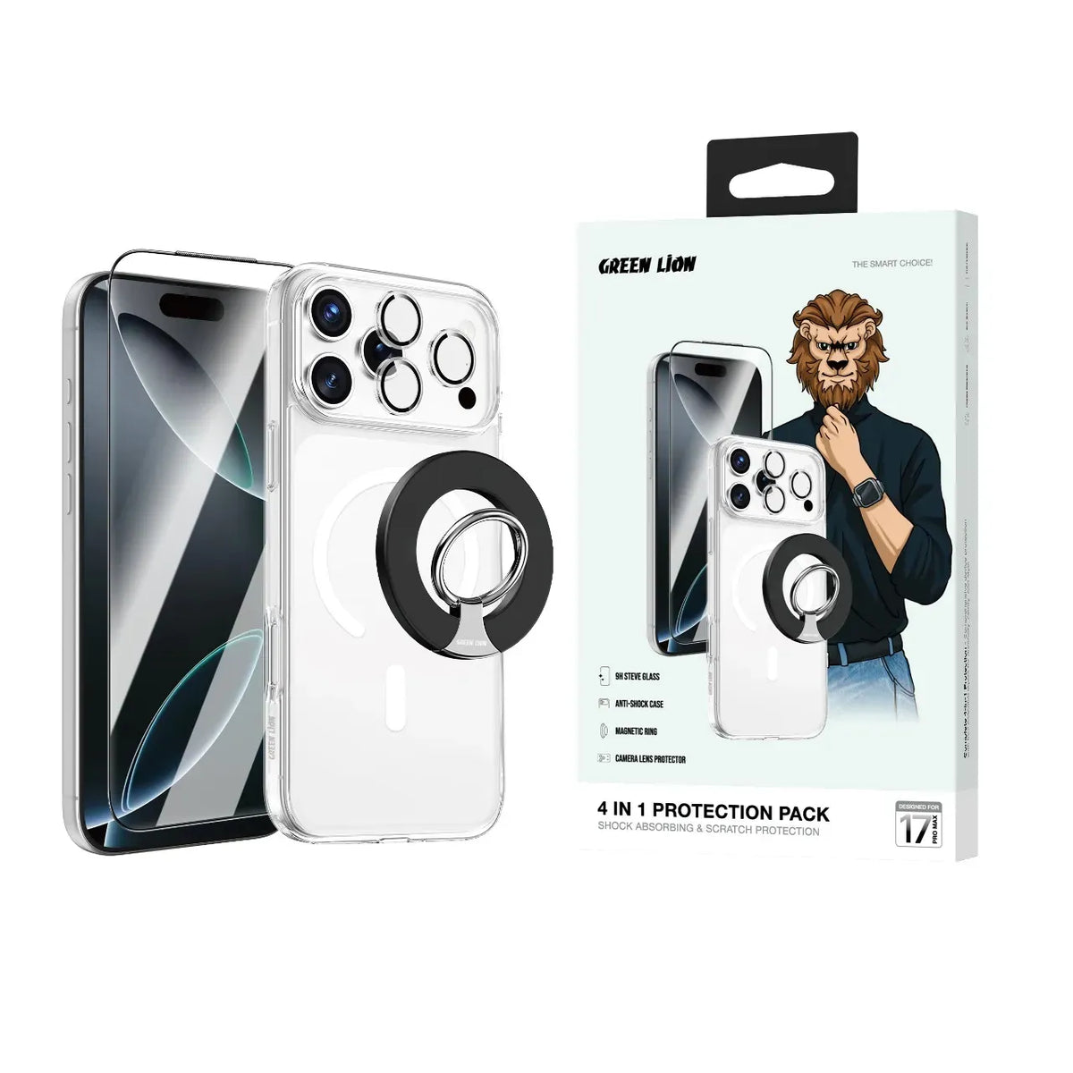 Green Lion 4 In 1 Protection Pack - Clear – image 2
