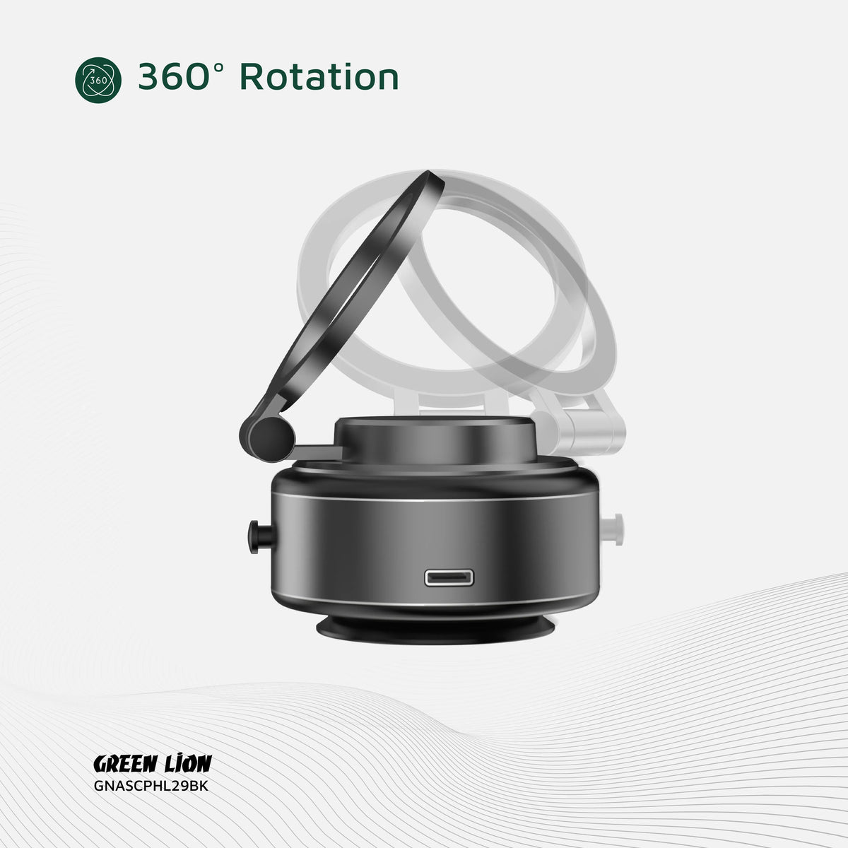 Green Lion Gx 29 Auto Suction Phone Holder Matte Black – image 7