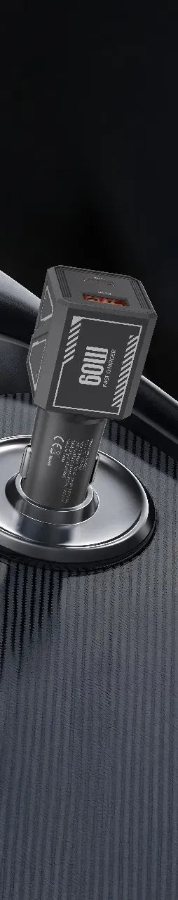 Green Lion Dual Volt Car Charger PD+QC 60 W - Gray