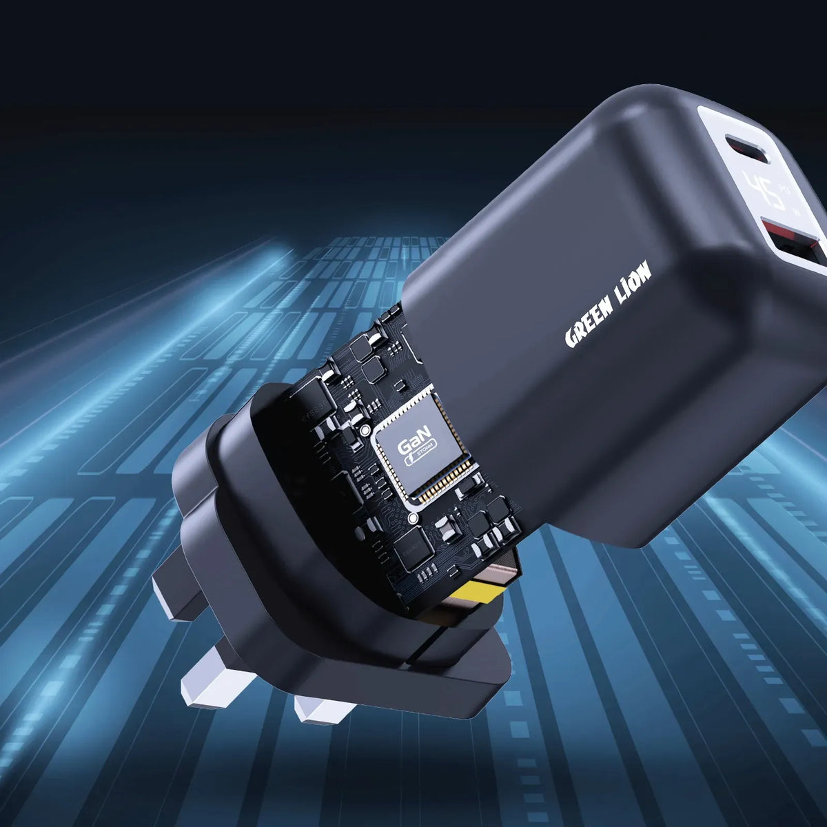 Green Lion Q Series Uk Plug USB C USB A Black – image 5