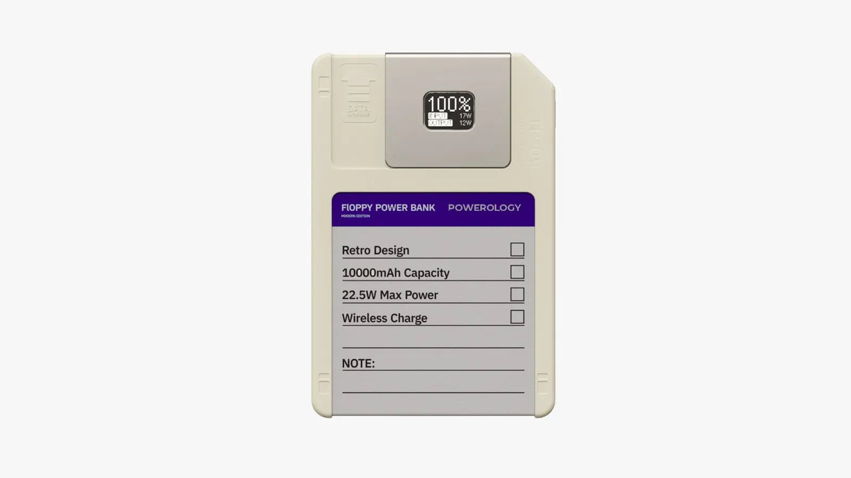 Powerology Floppydisk Retro 10000 m Ah Mag Safe Power Bank Batterie Externe Mag Safe 10000 m Ah - White – image 14