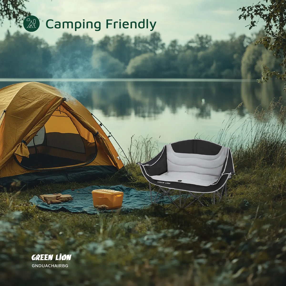 Green Lion Double Camping Chair Beige – image 8