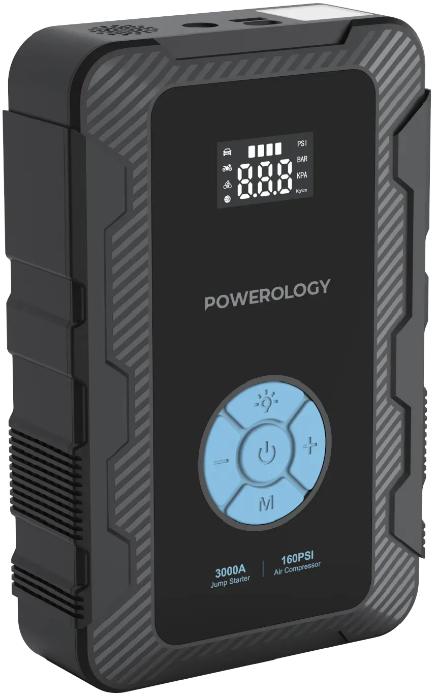 Powerology 20000 m Ah Power Bank Jump Start Air Compressor - Black – image 4