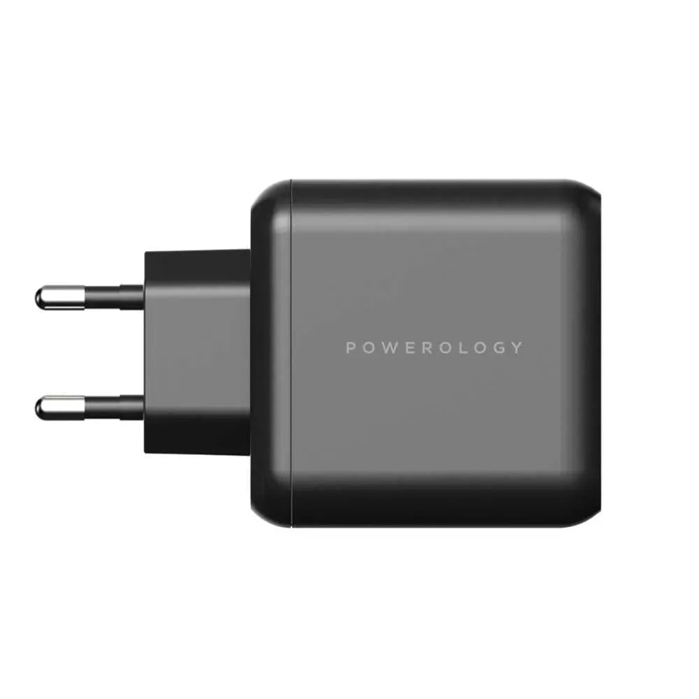 Powerology 3-Output 65 W PDGa N Charger with Quick Charge USB-A (EU) - Black
