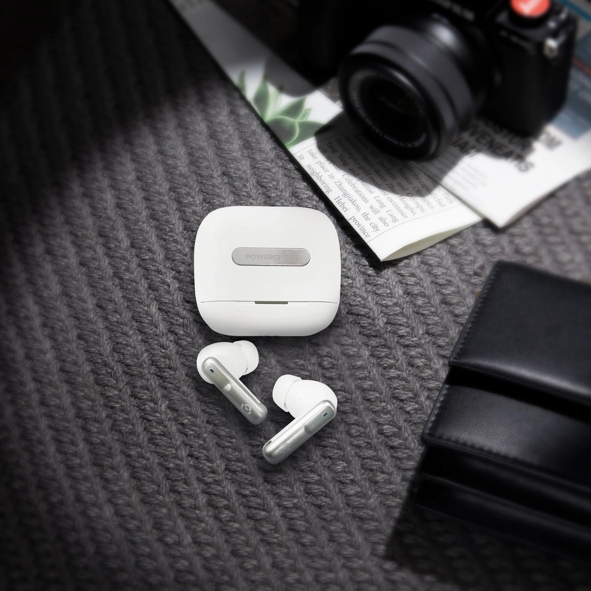 Powerology 6 Mic Hybrid ANC + ENCTrue Wireless Buds - White – image 14