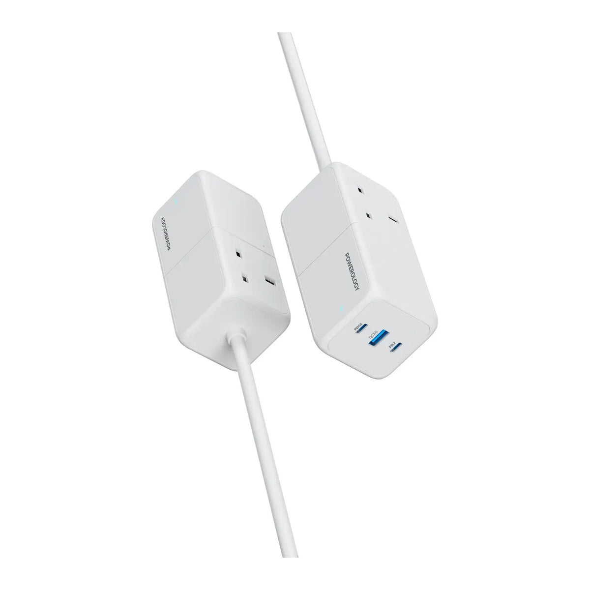Powerology 65 WPower Strip With Dual Power Sockets - White – image 2