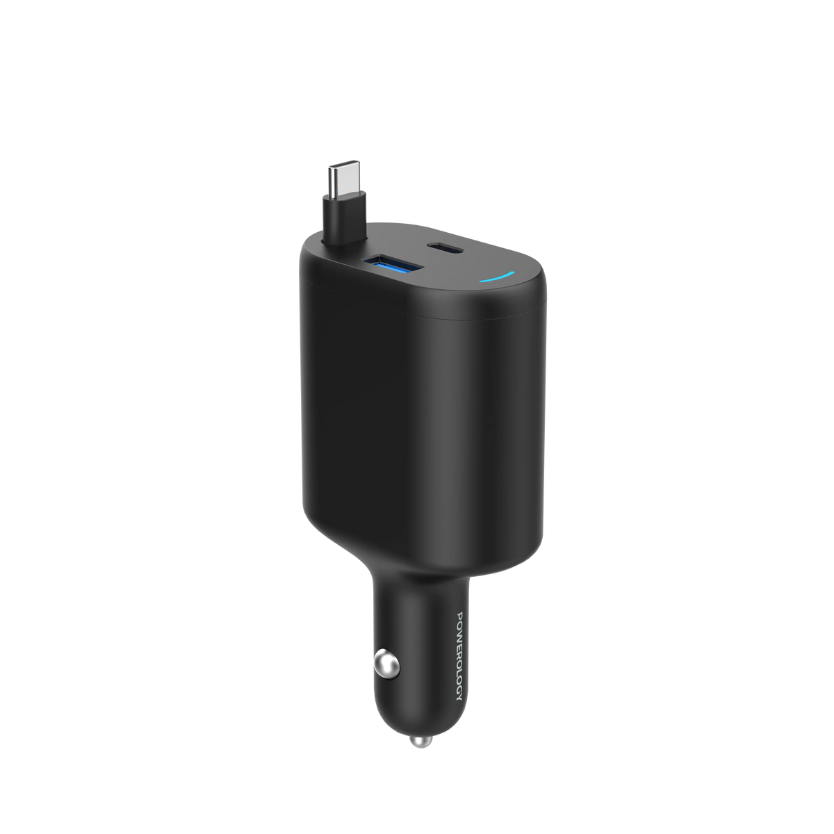 Powerology Type C Retractable Car Charger 70w Black – image 5
