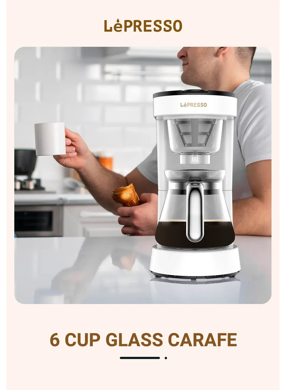 LePresso Drip Coffee Machine Bs Plug 0 75l White – image 13