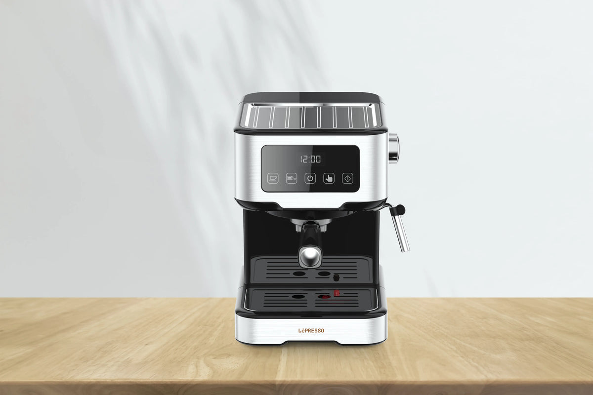 LePresso Dual Drip Barista Espresso Machine with Touch Display Milk Steamer Black – image 2