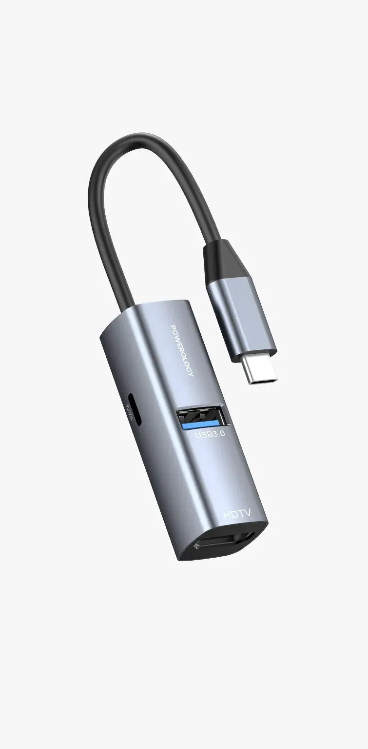 Powerology Aluminum Mini USB C Hub Black – image 6