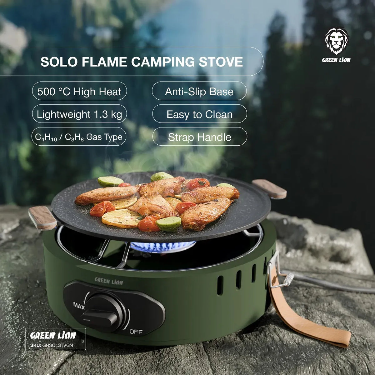 Green Lion Solo Flame Camping Stove Green – image 7